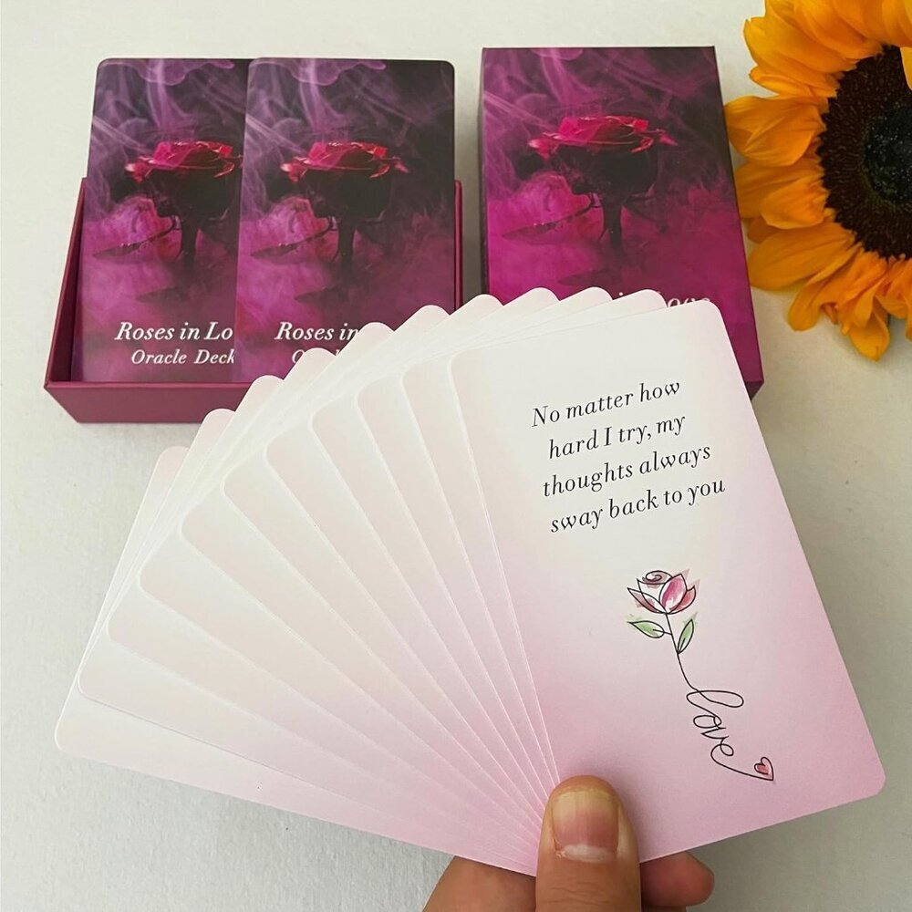 Oracle Cards Deck Love Roses 54-Card Divination Set - Picture 2 of 7